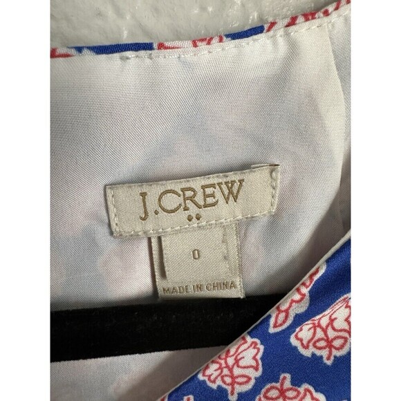 J. Crew Paisley Print Gallery Shift Dress Women's 0 Short Sleeve Lined Back Zip - Picture 3 of 6